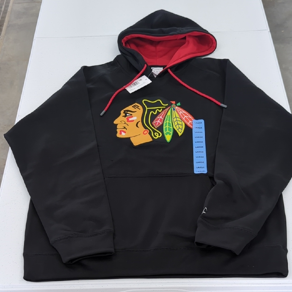 Champion Chicago Blackhawk Hoodie with Red Accents